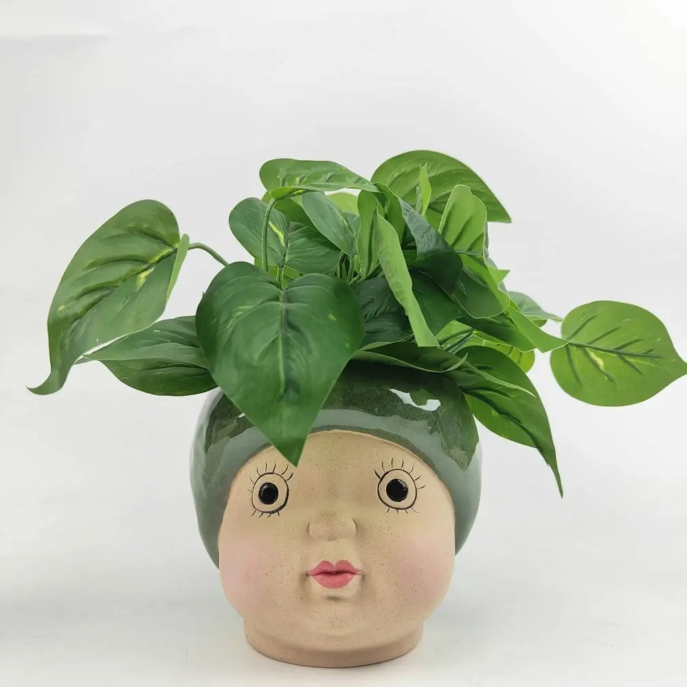 Urban 16cm Ceramic May Gibbs Gumnut Baby Head Planter Plant/Flower Pot Green