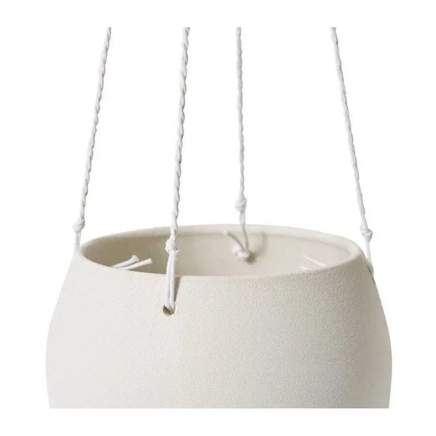 E Style Meyer 23cm Ceramic Hanging Bowl Home Decor Plant Pot Round White