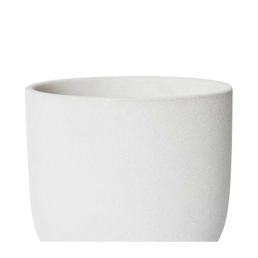 E Style Allegra 19cm Ceramic Plant Pot w/ Saucer Home Decor Planter White