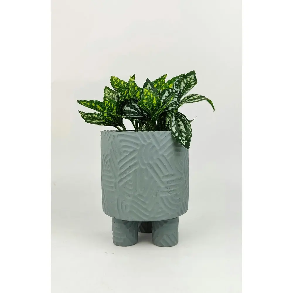 2x Urban Enola 17cm Concrete Med Planter Flower/Plant Pot w/Legs Home Decor Blue