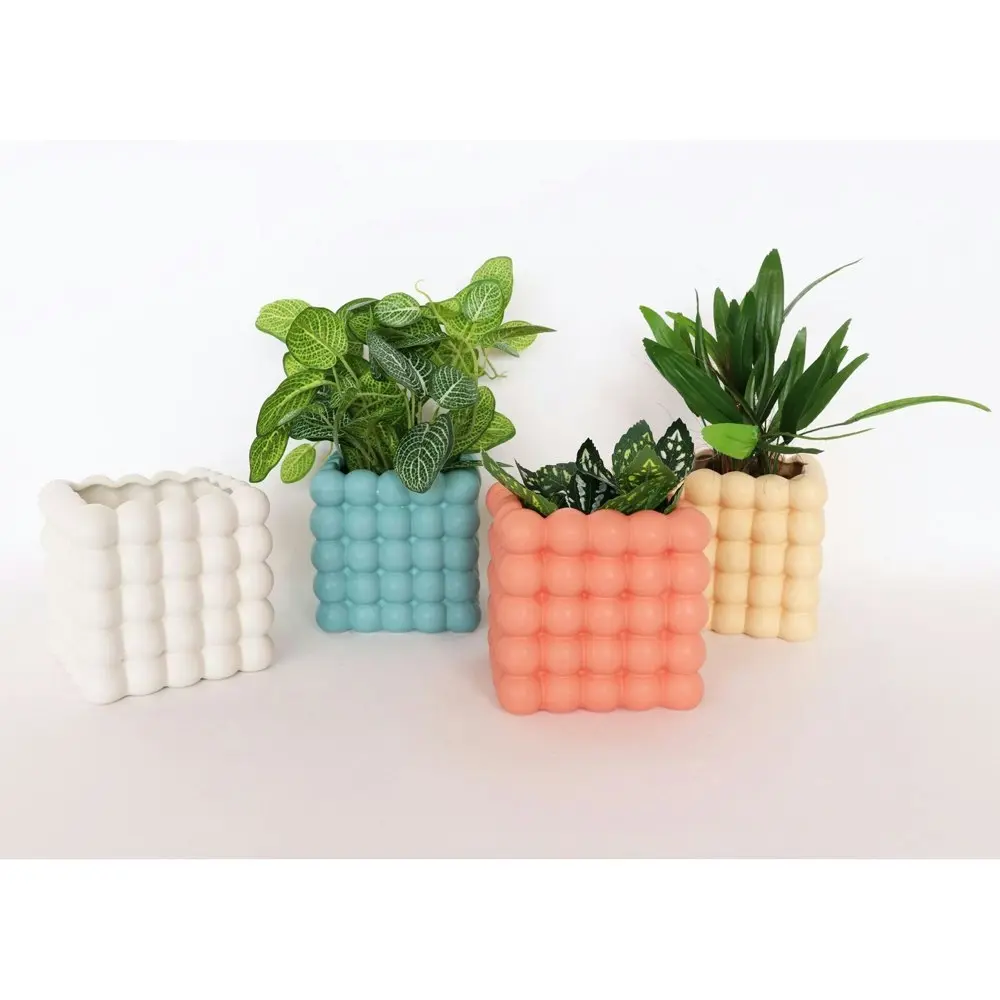 2x Urban Addie Bubble 13cm Ceramic Planter Flower/Plant Pot Home Decor Sml Sand