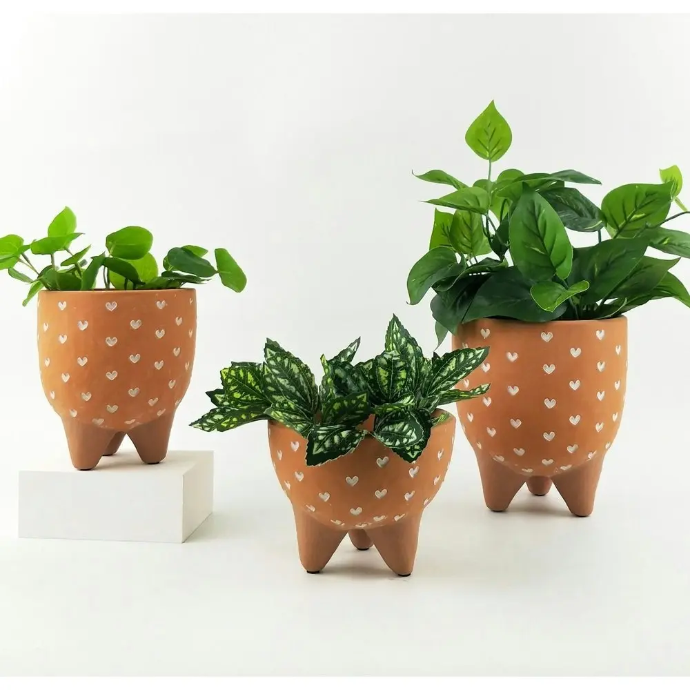 2x Urban Cassie 12cm Ceramic Planter Flower/Plant Pot Decor Short w/Legs Terra