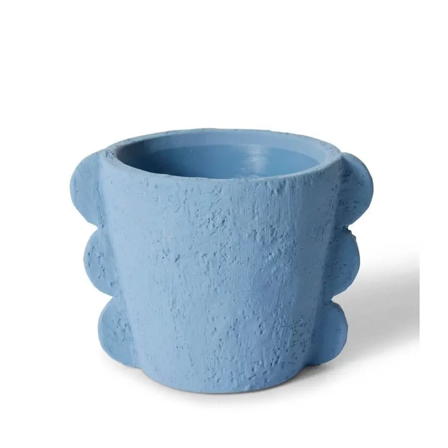 3x E Style Sutton 18cm Cement Plant Pot Flower Planter Holder Home Decor BLU