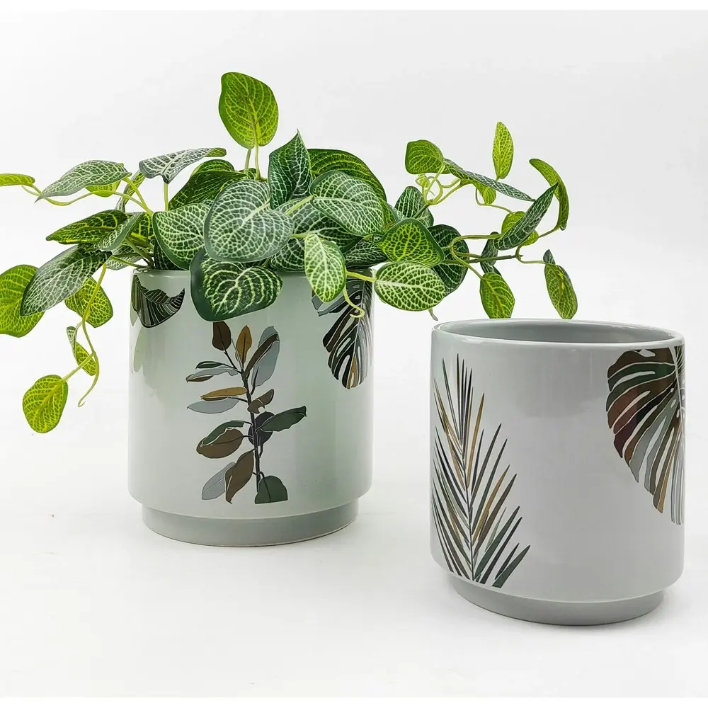 Urban 13cm Ivy Foliage Ceramic Planter Garden Decor Plant/Flower Pot Small Green