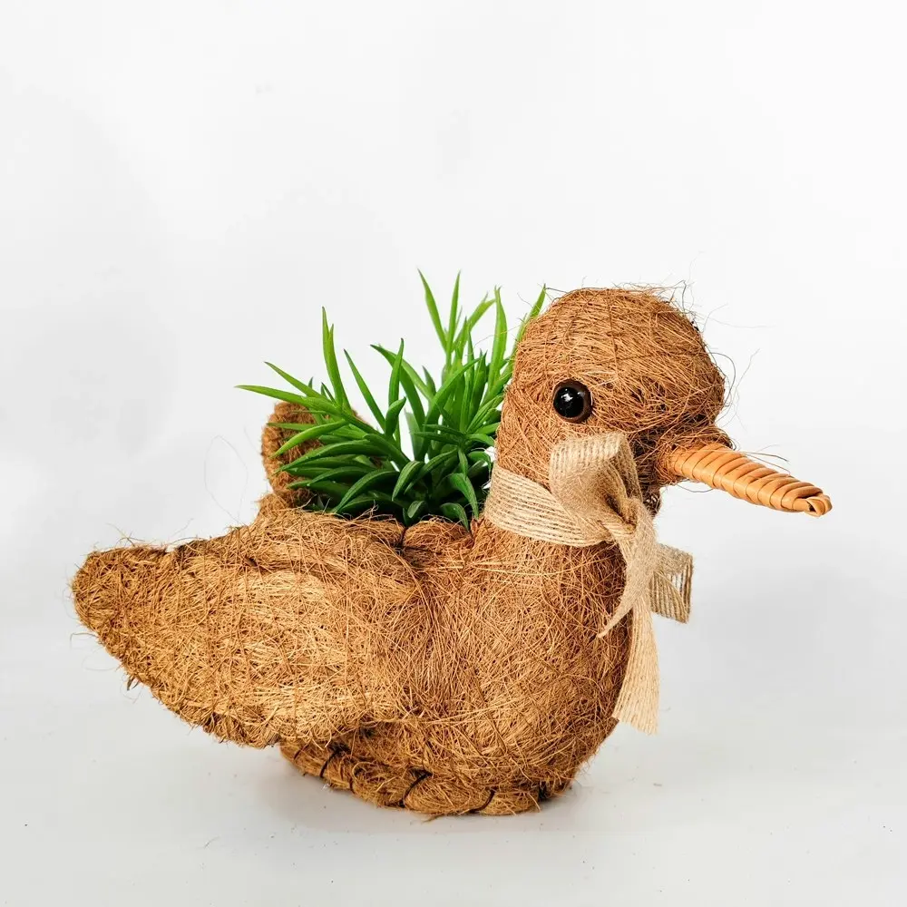 Urban Products HUSK Duck Themed Home Decor Planter Pot Box Brown 23cm