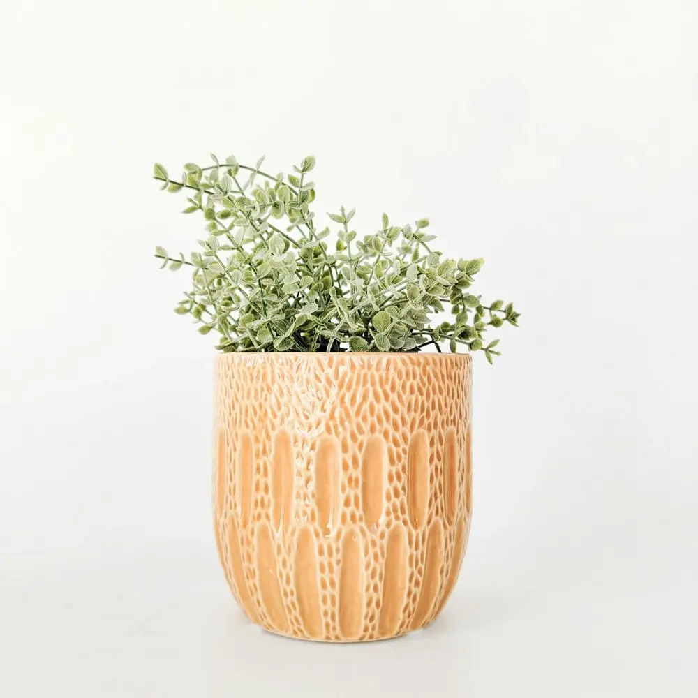 2x Urban Products The Dash Pot Planter Garden Decor Planting Box Mustard 13cm