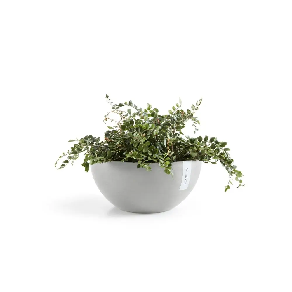 Ecopots Brussels 30cm Home Indoor/Outdoor Decor Garden Plant Pot White Grey