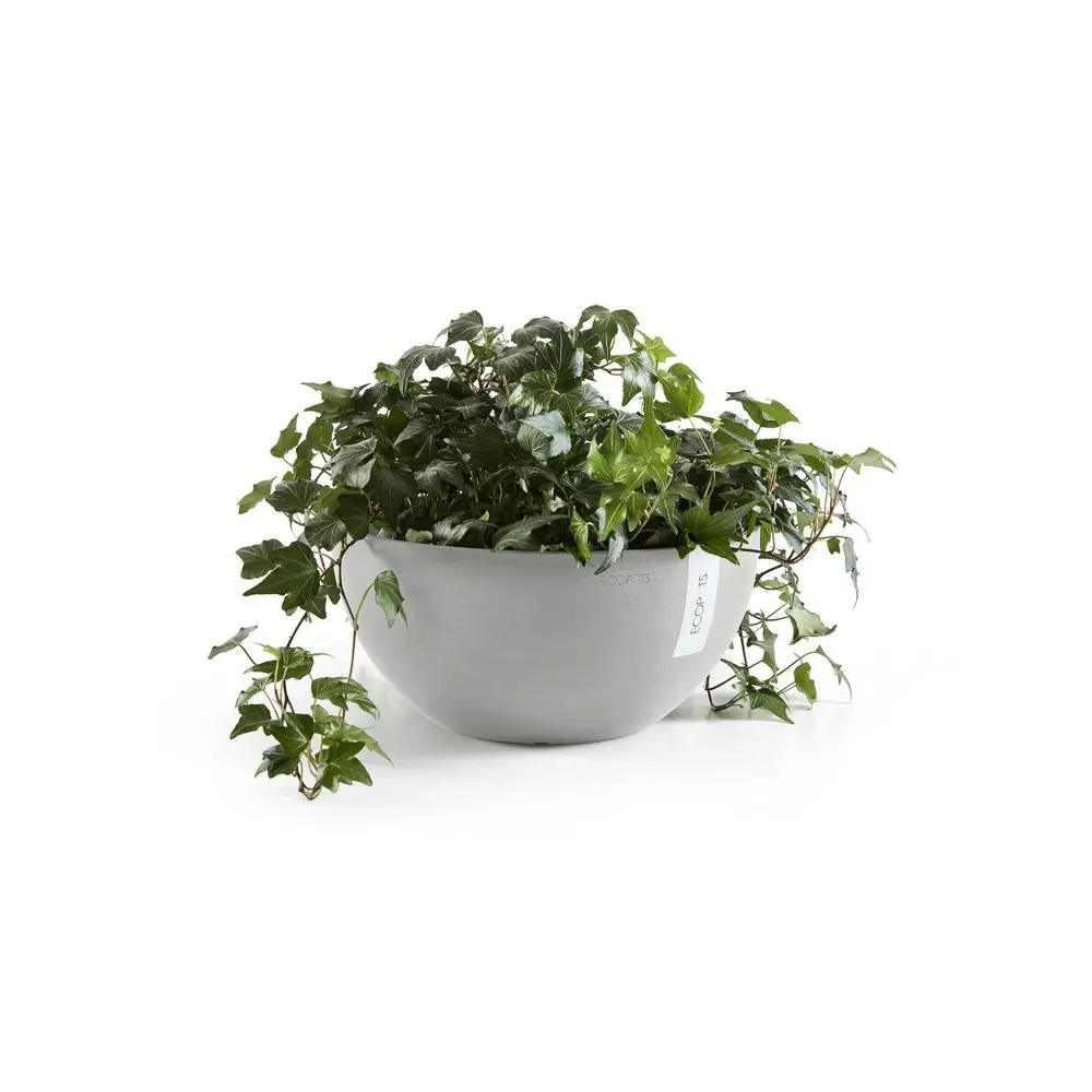 Ecopots Brussels 30cm Home Indoor/Outdoor Decor Garden Plant Pot White Grey