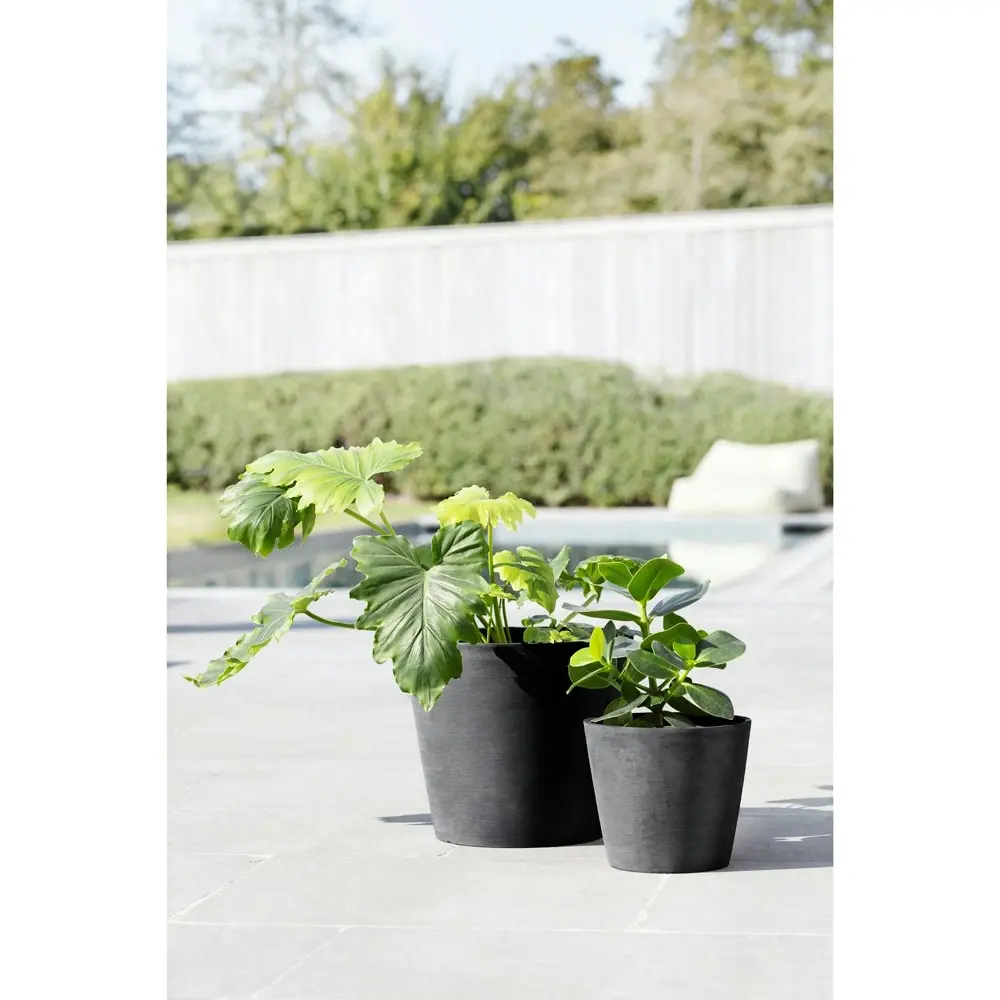 Ecopots Amstersdam 20cm Home Indoor/Outdoor Decor Garden Plant Pot Dark Grey