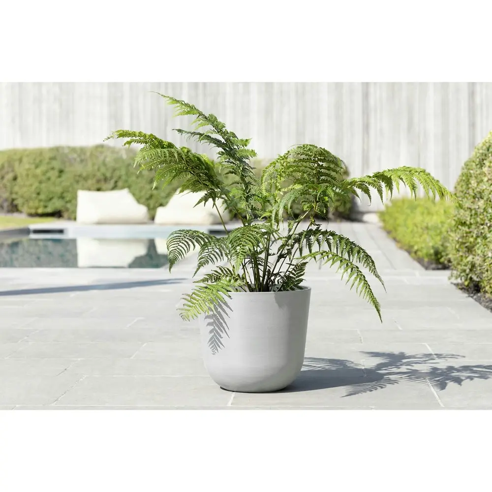 Ecopots Oslo 35cm Home Indoor/Outdoor Decor Garden Plant Pot White Grey