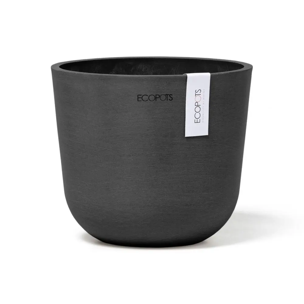 2x Ecopots Oslo Mini 16cm Home Indoor/Outdoor Decor Garden Plant Pot Dark Grey