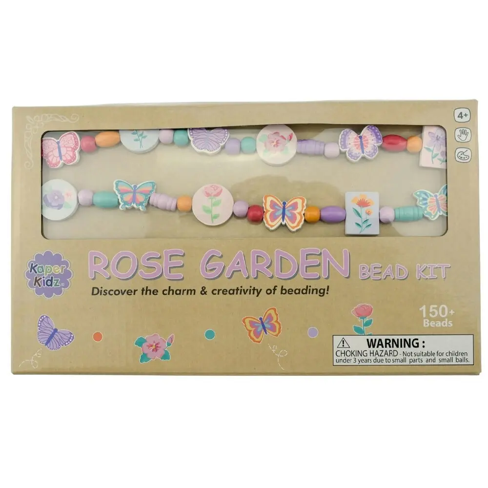 2x Kaper Kidz Rose Garden Wooden Bead Jewellery Kit Kids/Childrens Toy 4Y+