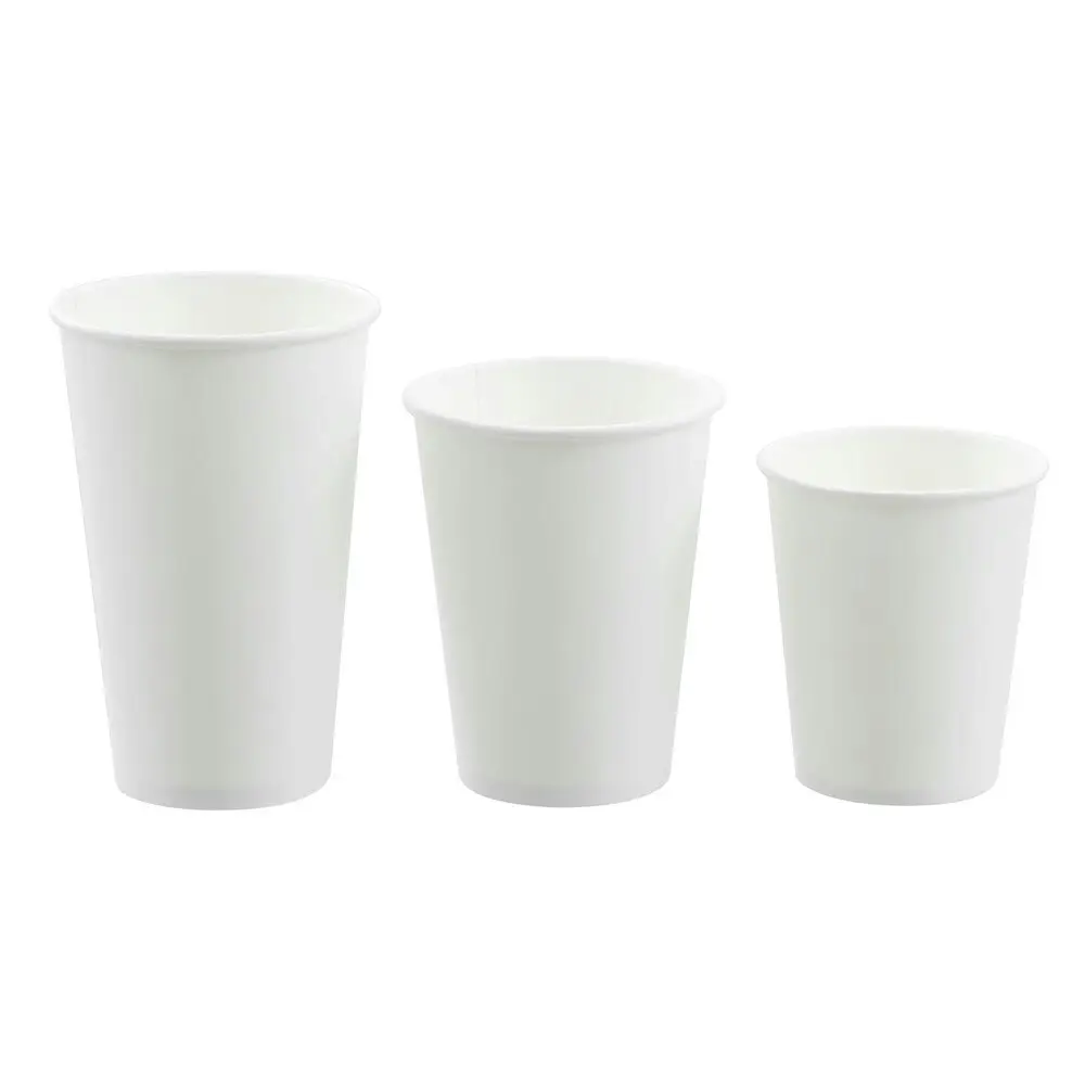 8x 30PK Lemon & Lime 360ml Disposeable Eco Paper Cup Drinking Water/Coffee White