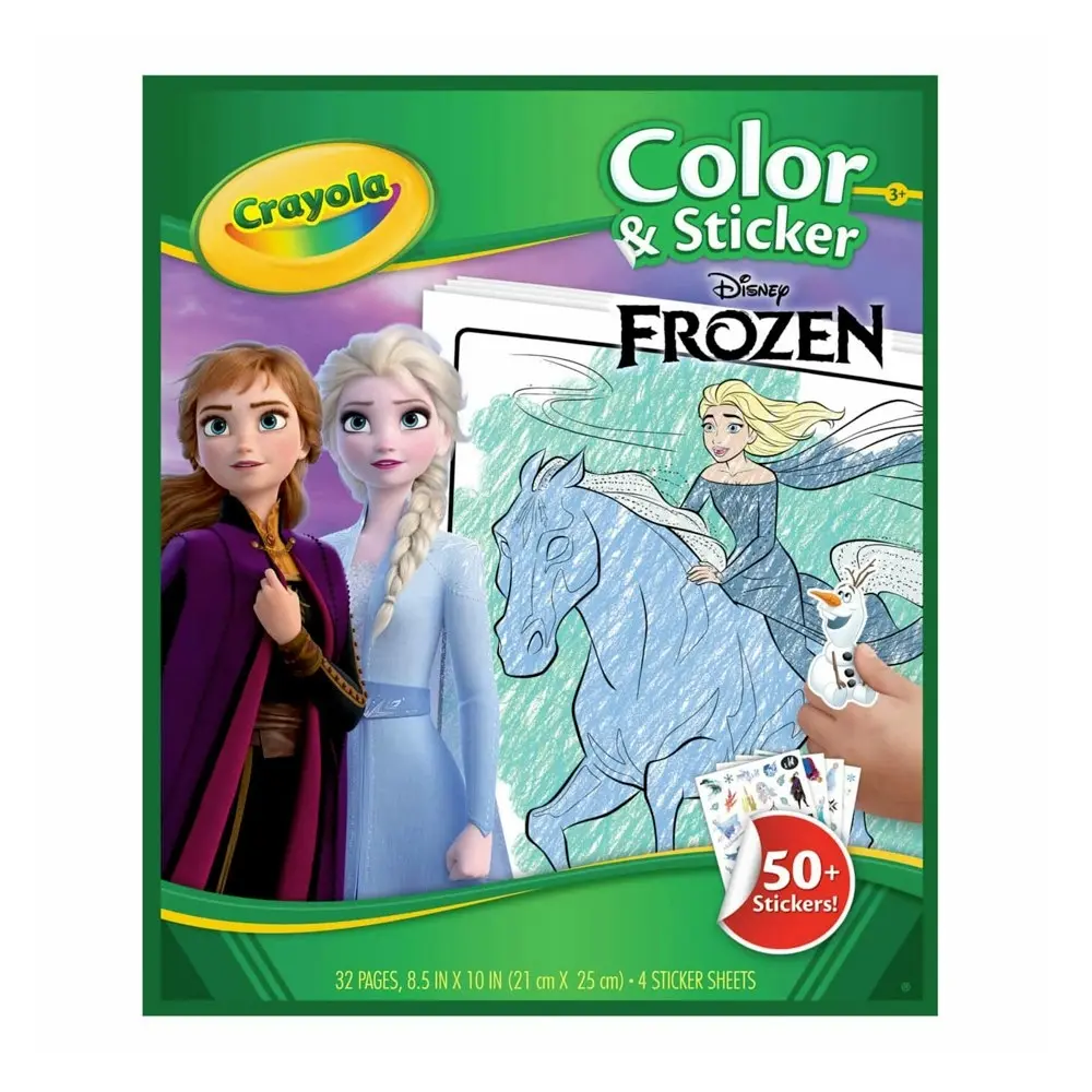 3x Crayola 32pg Colour/Sticker Book Disney Frozen Kids/Children Activity Book 3+