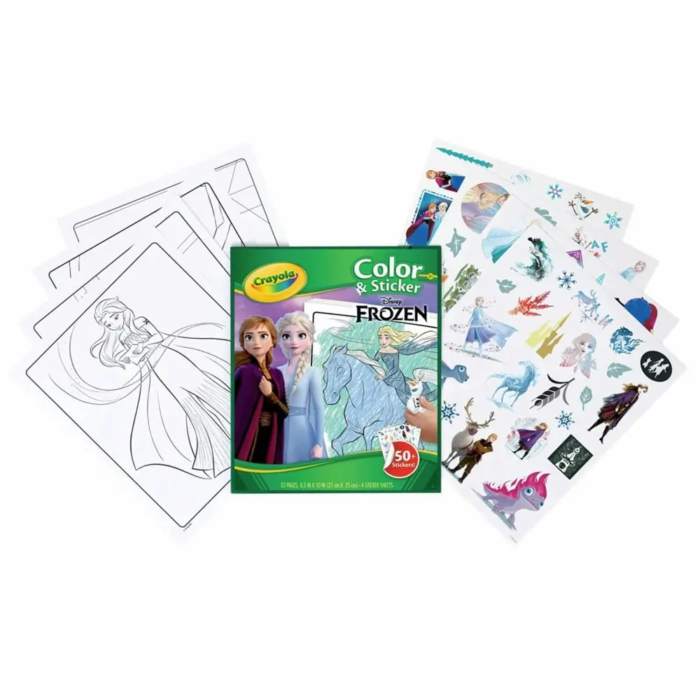 3x Crayola 32pg Colour/Sticker Book Disney Frozen Kids/Children Activity Book 3+