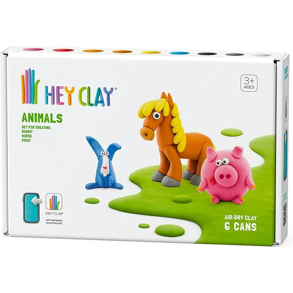 12pc Hey Clay Animals Cans Kids/Childrens Modelling Clay Art/Craft Set 6-36m