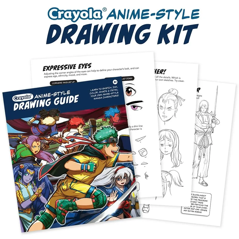 Crayola Learn to Draw Anime Kids/Childrens Pencil/Marker/Paper Art/Craft Kit 8y+