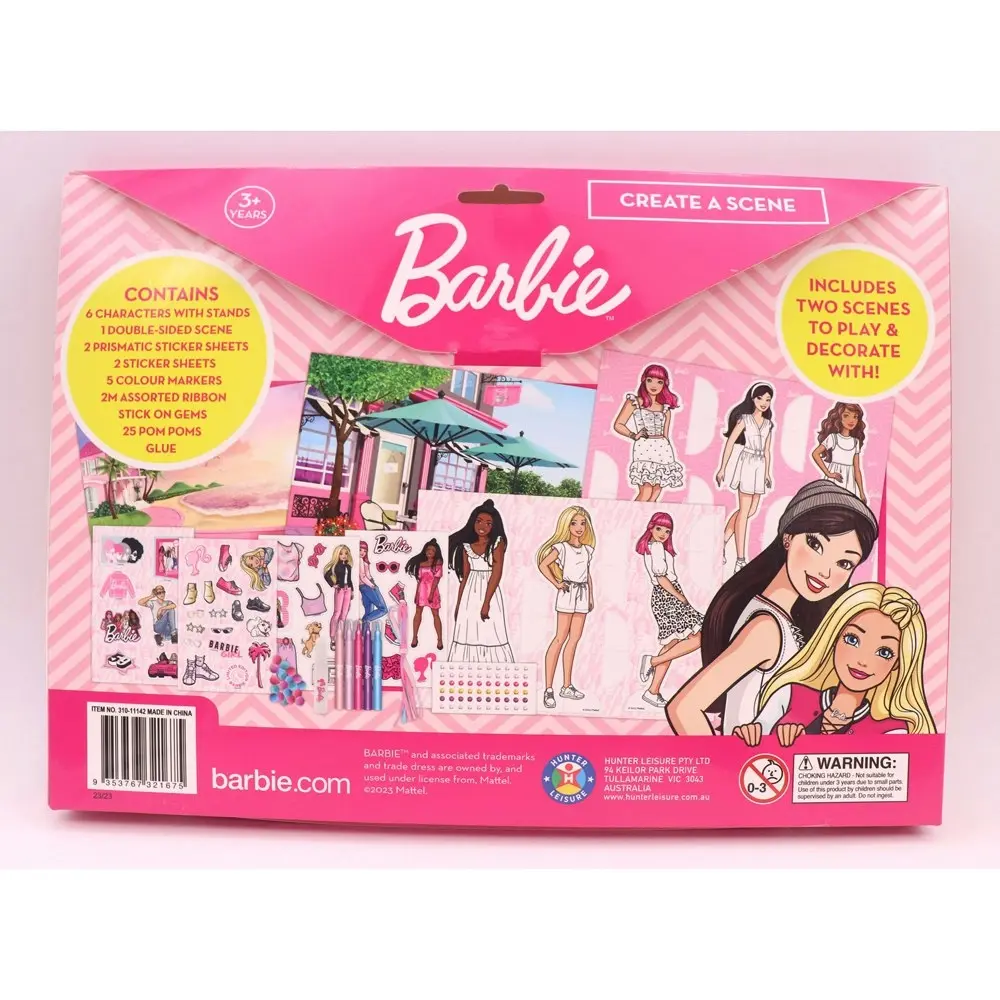 2x Barbie Create Your Own Scene Kids Children Art/Craft Activity Fun Play Set 3+