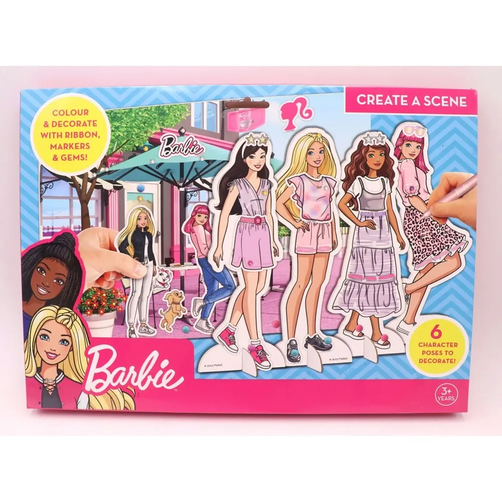 2x Barbie Create Your Own Scene Kids Children Art/Craft Activity Fun Play Set 3+