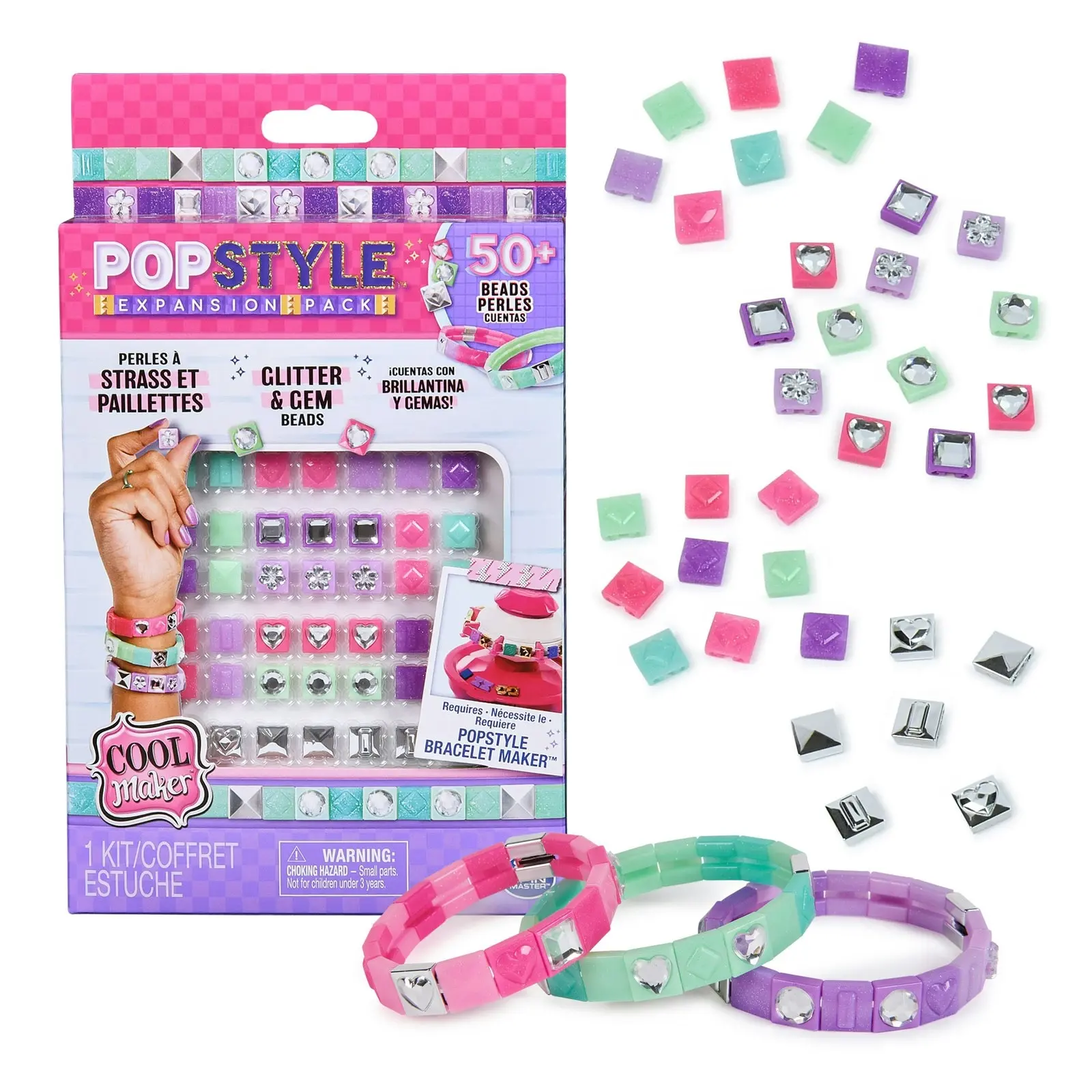 Spin Master Cool Maker PopStyle Glitter & Gem Expansion Pack DIY Bracelet 6+