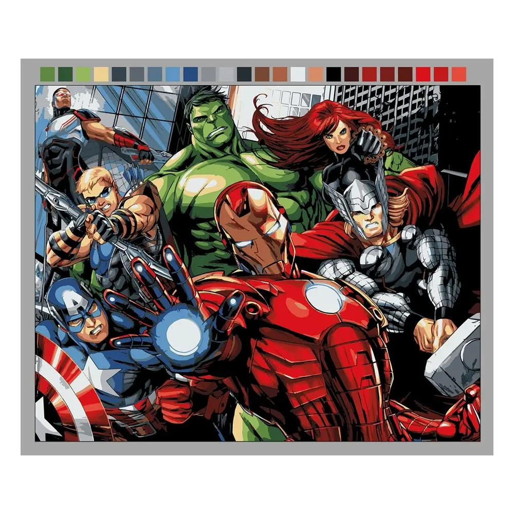 AQUARIUS Marvel Avengers Assemble Art by Numbers 41x51cm DIY Kids Paint Kit