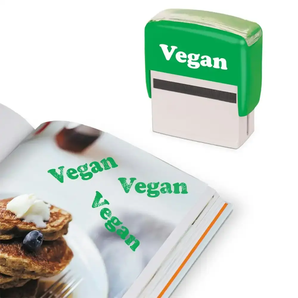 Bubblegum Stuff Vegan Stamp Self-Inking Label Green Office Stationery 15.5cm