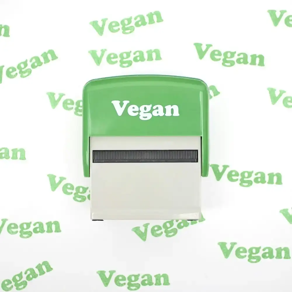 Bubblegum Stuff Vegan Stamp Self-Inking Label Green Office Stationery 15.5cm