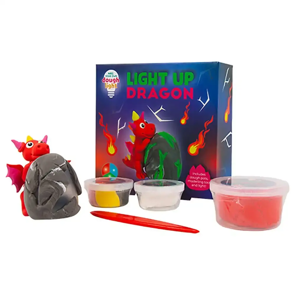 Fizz Creations Make Your Own Dough Mould Light Up Dragon Educational Toy Kit