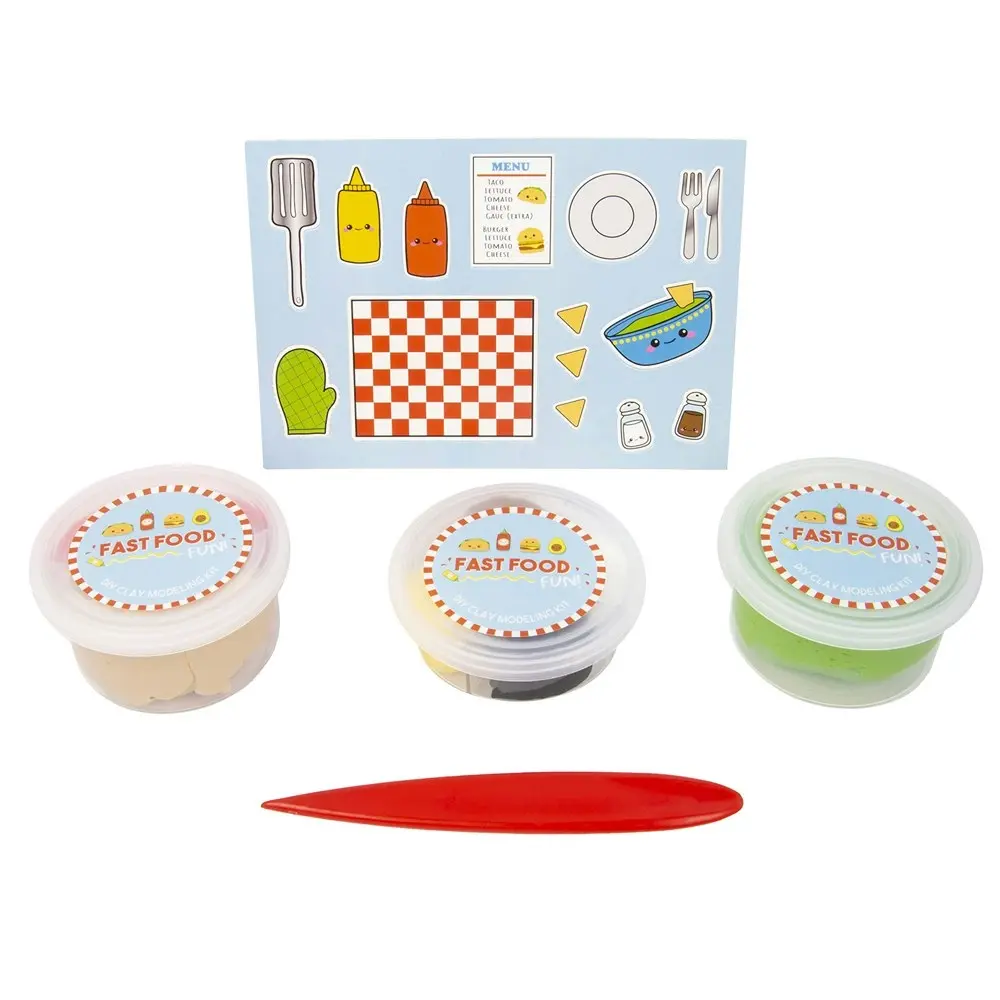 2PK Fizz Creations Make Your Own Dough Fast Food Kids DIY Art Craft Clay Kit 3y+