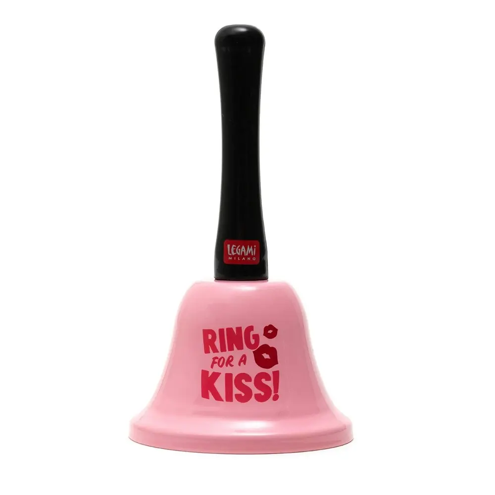 Legami Plastic/Metal Hand Bell Ring For Kiss Party Game Supplies Ringbell Pink