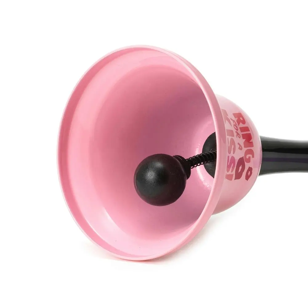 Legami Plastic/Metal Hand Bell Ring For Kiss Party Game Supplies Ringbell Pink