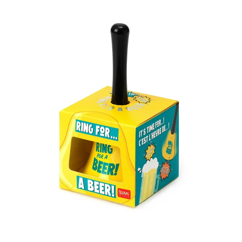 Legami Plastic/Metal Hand Bell Ring For Beer Party Game Supplies Ringbell Yellow