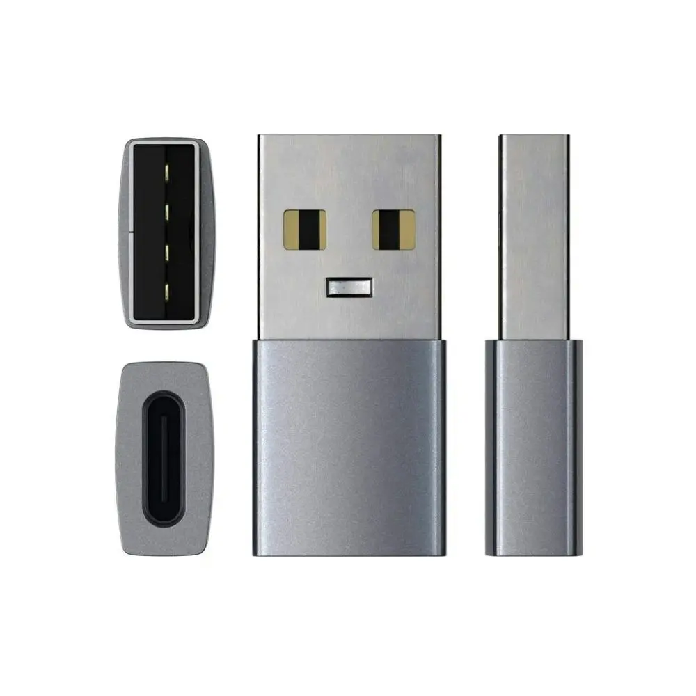 Satechi Aluminium USB-A Male to USB-C Female Data Adapter/Converter Space Grey