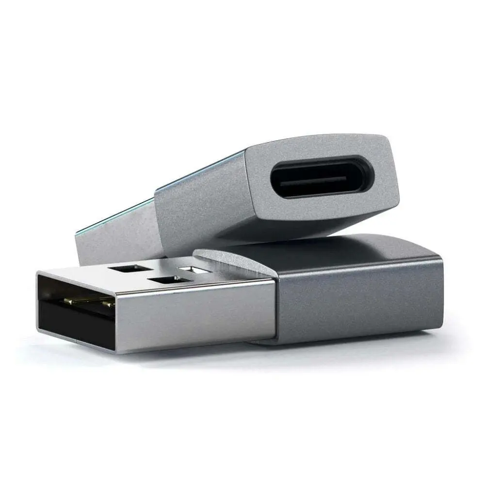 Satechi Aluminium USB-A Male to USB-C Female Data Adapter/Converter Space Grey