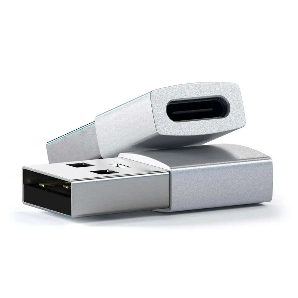 Satechi Aluminium USB-A Male to USB-C Female Data Adapter/Converter Space Grey