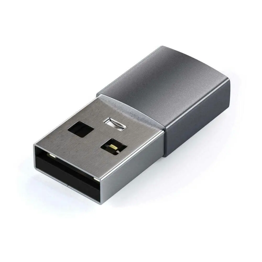 Satechi Aluminium USB-A Male to USB-C Female Data Adapter/Converter Space Grey