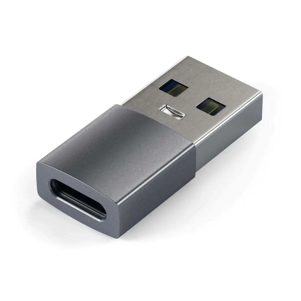 Satechi Aluminium USB-A Male to USB-C Female Data Adapter/Converter Space Grey