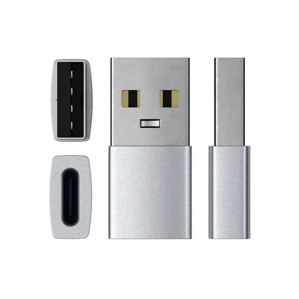 Satechi Aluminium USB-A Male to USB-C Female Data Adapter/Converter Space Grey