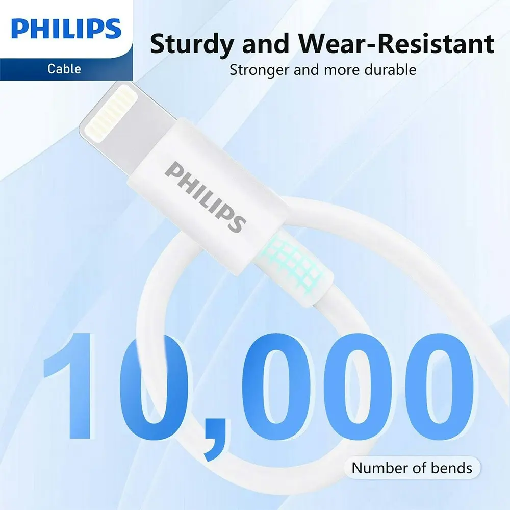 Philips 1.25m USB-C to Lightning Charge Cable Mfi Certified Connector For iPhone