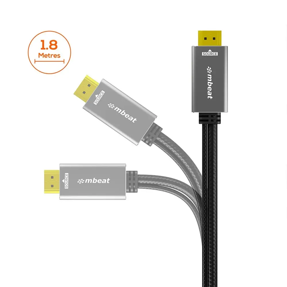 mBeat Tough Link 1.8m HDMI To VGA Adapter Cable With USB Power And 3.5mm Audio