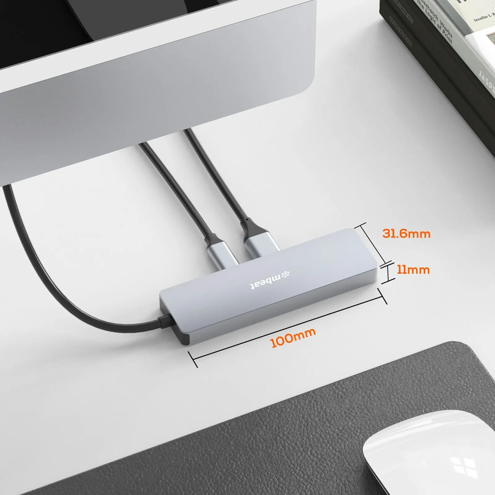 mBeat Elite 4-Port (2 USB-A + 2 USB-C) 10Gbps USB-C Compact Travel & Office Hub