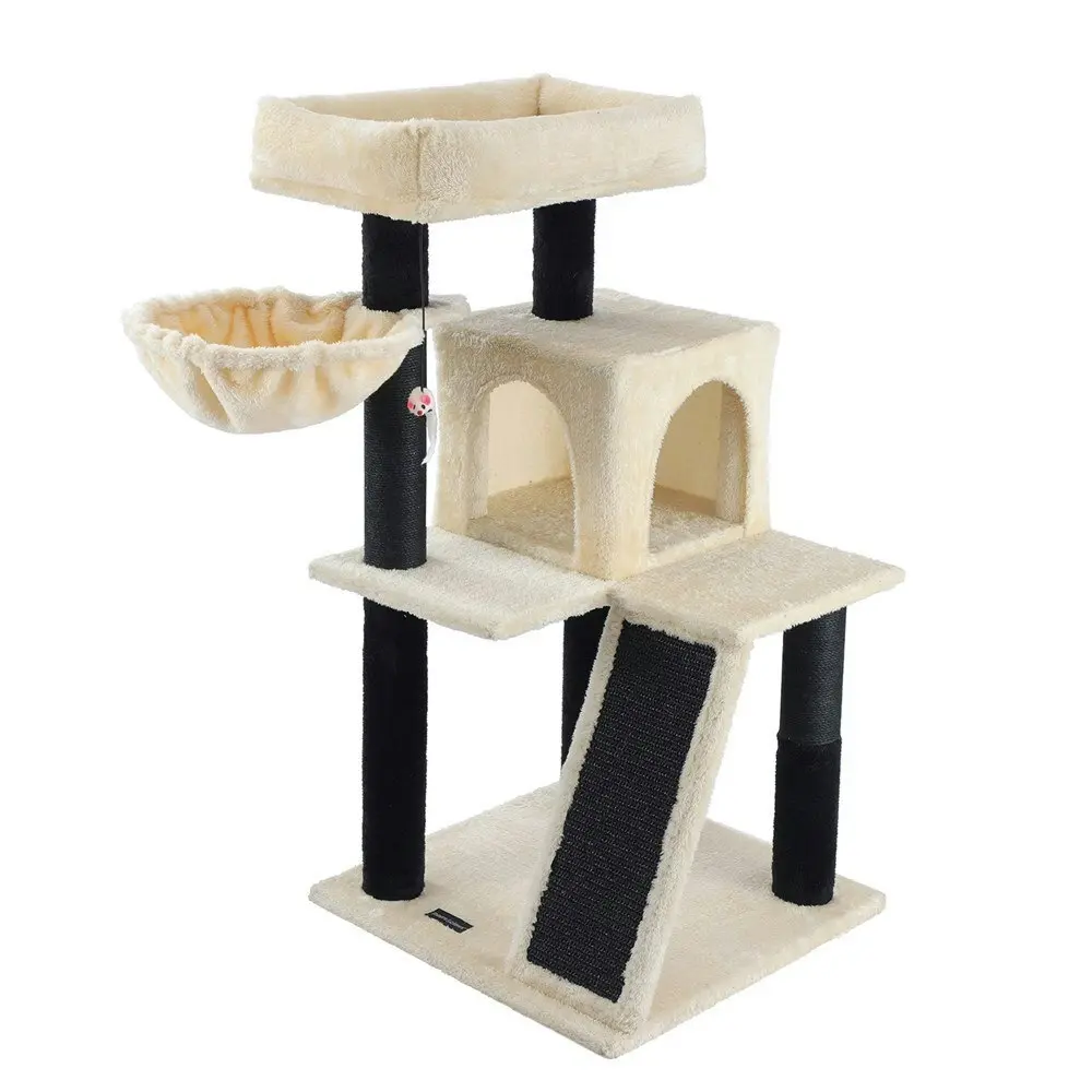 Paws & Claws 98cm Catsby Clifton Condo Cat/Kitten Tree Indoor Play House Cream