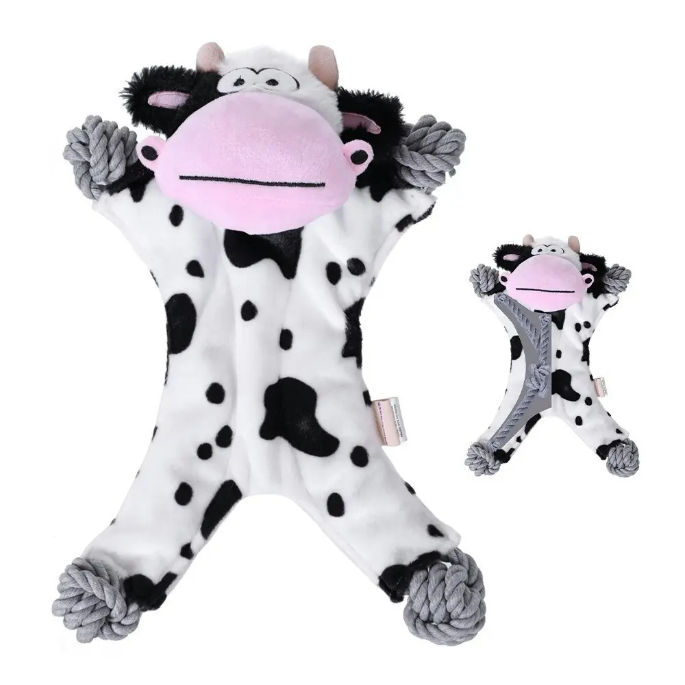 Paws & Claws 40cm Animal Kingdom Plush Rope Cow Pet Interactive Playing/Chew Toy