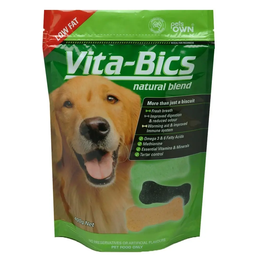 3x Pets Own Low Fat Vita Bics Natural Blend Dog Biscuits Treats/Reward/Food 400g