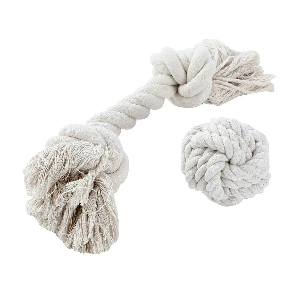 2x Paws & Claws 30cm Eco Braided/Knot Rope Pet/Dog Cotton Teeth Clean Chew Toy