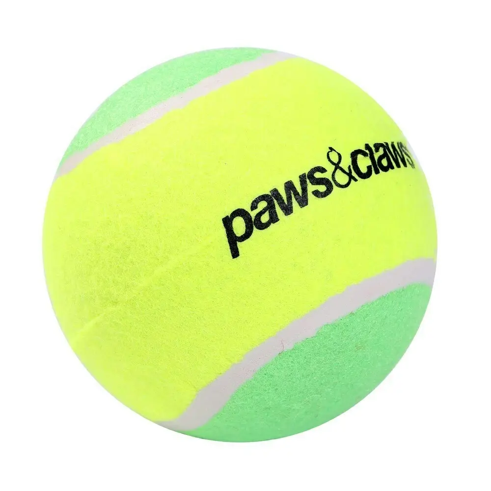 2x Paws And Claws 10cm Jumbo Tennis Balls Durable Dog/Pet/Cat Play Toy Assorted