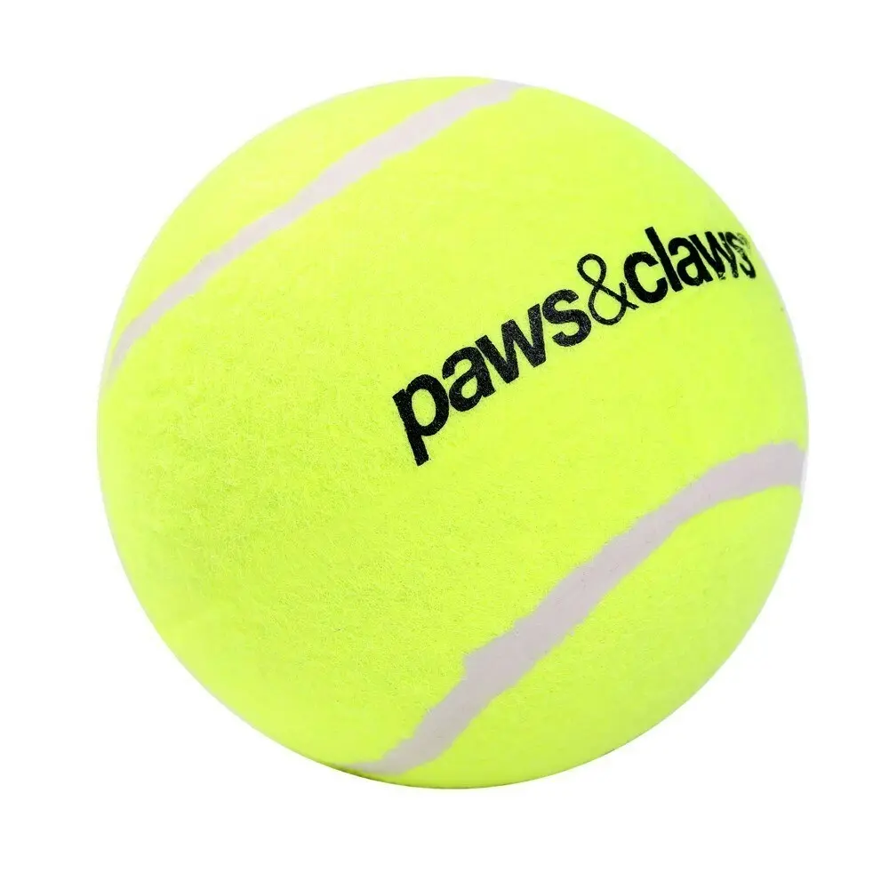 2x Paws And Claws 10cm Jumbo Tennis Balls Durable Dog/Pet/Cat Play Toy Assorted