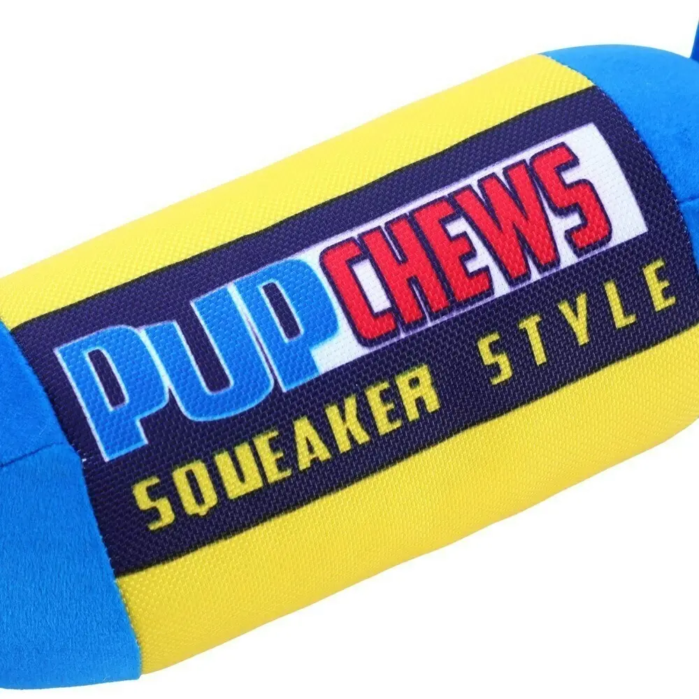 2x Paws & Claws 28cm Candy Roll Oxford Pup Chews Interactive Dog Toy w/ Squeaker