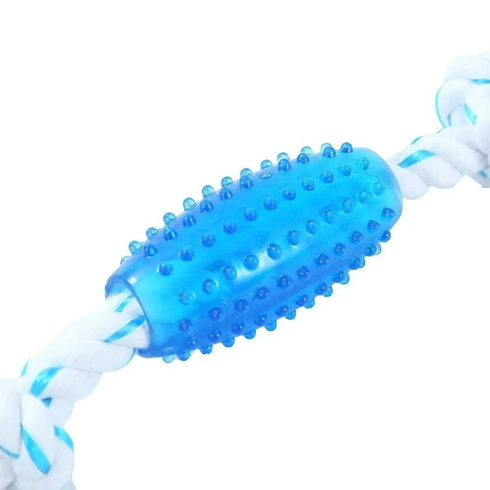 2x Paws & Claws 20cm Fresh Breath Pet Dental Rope Dog Toy Chew Bite Mint Aqua