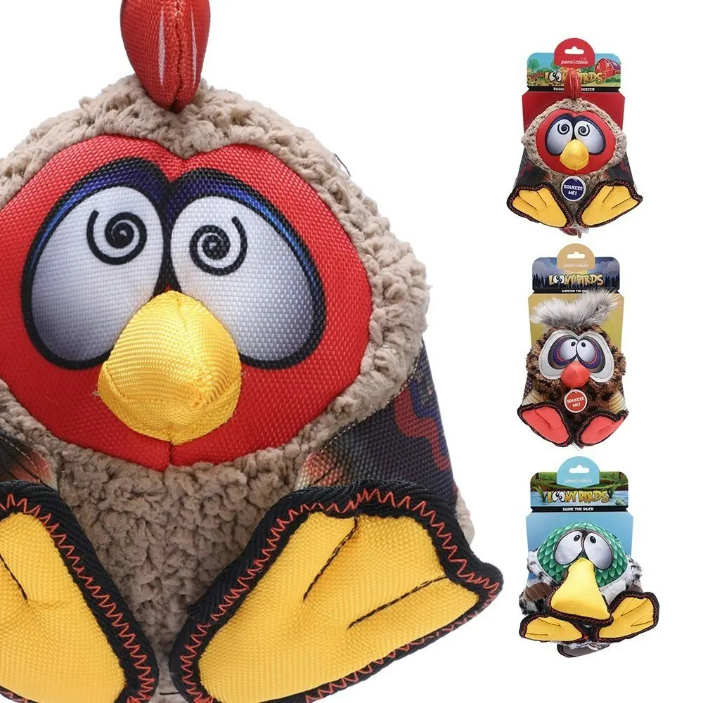 Paws & Claws Loony Birds Plush/Soft Pet/Dog Play/Interactive Toy 17.5cm Assorted